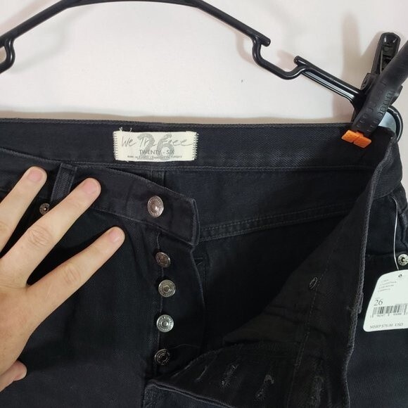 Free People  We The Free Maggie Mid Rise Straight Black 26 (AC) - Picture 4 of 13